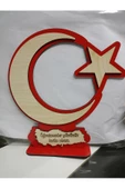 Öğretmenler gününe özel Türk Bayragı figürlü masaüstü plaket - 1