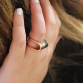 925 Ayar Gümüş Gecenin İçindeki Yıldızları Andıran Yüzük thumbnail 3