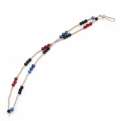 925 Ayar Gümüş Lapis, Garnet ve Onix Taşlı Şarnel Bileklik thumbnail 2