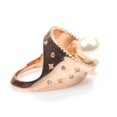 925 Ayar Gümüş 9 Tasarım İncili Yüzük thumbnail 7