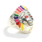 925 Ayar Gümüş Kızılderili Yüzüğü, Mineli thumbnail 2