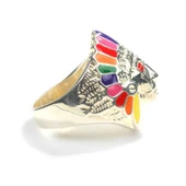 925 Ayar Gümüş Kızılderili Yüzüğü, Mineli thumbnail 3