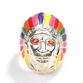 925 Ayar Gümüş Kızılderili Yüzüğü, Mineli thumbnail 1