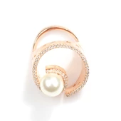 925 Ayar Gümüş 9 Tasarım İncili Yüzük thumbnail 4