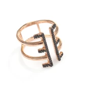 925 Ayar Gümüş E Harfli Tasarım Yüzük thumbnail 6