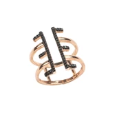 925 Ayar Gümüş E Harfli Tasarım Yüzük thumbnail 7