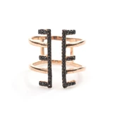 925 Ayar Gümüş E Harfli Tasarım Yüzük thumbnail 5