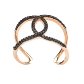 925 Ayar Gümüş Çift C\'li Tasarım Yüzük thumbnail 6