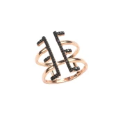 925 Ayar Gümüş E Harfli Tasarım Yüzük thumbnail 3