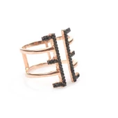 925 Ayar Gümüş E Harfli Tasarım Yüzük thumbnail 2