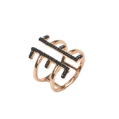 925 Ayar Gümüş E Harfli Tasarım Yüzük thumbnail 8