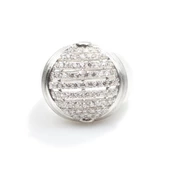 925 Ayar Gümüş Yuvarlak Izgaralı Taşlı Model Yüzük thumbnail 4