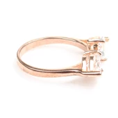 925 Ayar Gümüş Çiftli Damla Taşlı Yüzük thumbnail 6