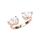 925 Ayar Gümüş Çiftli Damla Taşlı Yüzük thumbnail 8