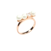 925 Ayar Gümüş Üç İncili Tasarım Yüzük thumbnail 4