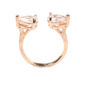 925 Ayar Gümüş Çiftli Damla Taşlı Yüzük thumbnail 9