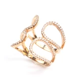 925 Ayar Gümüş Çift Damla Yaprak Tasarım Yüzük thumbnail 9