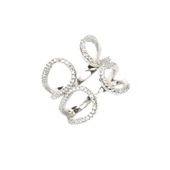 925 Ayar Gümüş Çift Damla Yaprak Tasarım Yüzük thumbnail 5