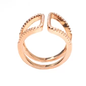 925 Ayar Gümüş Köşeli Çift D Tasarım Yüzük thumbnail 6