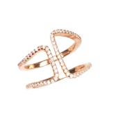 925 Ayar Gümüş Köşeli Çift D Tasarım Yüzük thumbnail 7