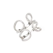 925 Ayar Gümüş Çift Damla Yaprak Tasarım Yüzük thumbnail 4