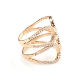 925 Ayar Gümüş Çift Damla Yaprak Tasarım Yüzük thumbnail 6