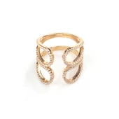 925 Ayar Gümüş Çift Damla Yaprak Tasarım Yüzük thumbnail 7