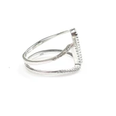 925 Ayar Gümüş Köşeli Çift D Tasarım Yüzük thumbnail 9