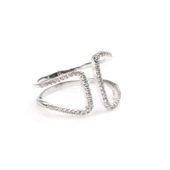 925 Ayar Gümüş Köşeli Çift D Tasarım Yüzük thumbnail 8