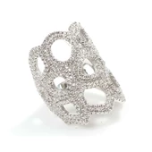 925 Ayar Gümüş Asimetrik Delik Taşlı Yüzük thumbnail 4