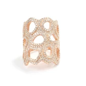 925 Ayar Gümüş Asimetrik Delik Taşlı Yüzük thumbnail 5