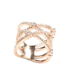 925 Ayar Gümüş Beyaz Zirkon Taşlı X Model Yüzük thumbnail 4