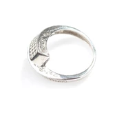 925 Ayar Gümüş Kare Model Taşlı Yüzük thumbnail 5