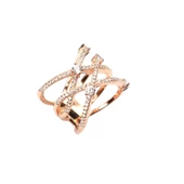 925 Ayar Gümüş Beyaz Zirkon Taşlı X Model Yüzük thumbnail 3