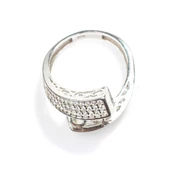 925 Ayar Gümüş Kare Model Taşlı Yüzük thumbnail 4