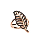 925 Ayar Gümüş Kestane Yaprağı Model Tasarım Yüzük thumbnail 3