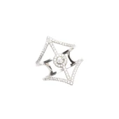 925 Ayar Gümüş Beyaz Renk Beyaz Zirkon Taşlı Tasarım Yüzük thumbnail 5