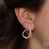 Pırlanta Montür Zarif Gümüş Küpe thumbnail 1