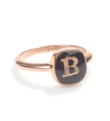 925 Ayar Gümüş Lacivert Mineli Harfli Yüzük thumbnail 3