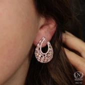 Pırlanta Montür Baget Taş Gümüş Küpe thumbnail 1