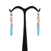 925 Ayar Gümüş Ay Modeli Turkuaz Küpe thumbnail 7