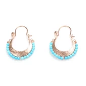 925 Ayar Gümüş Ay Modeli Turkuaz Küpe thumbnail 6