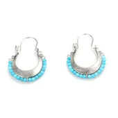 925 Ayar Gümüş Ay Modeli Turkuaz Küpe thumbnail 10