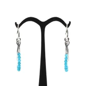 925 Ayar Gümüş Ay Modeli Turkuaz Küpe thumbnail 8