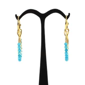 925 Ayar Gümüş Ay Modeli Turkuaz Küpe thumbnail 3