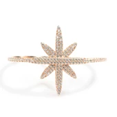 925 Ayar Gümüş Çift Parmak Kuzey Yıldızı Tasarım Yüzük thumbnail 5