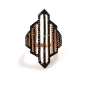 925 Ayar Gümüş Pembe Renk Çizgili Model Yüzük thumbnail 5