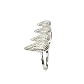 925 Ayar Gümüş Dörtlü Damla Çift Parmak Yüzük thumbnail 5