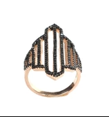 925 Ayar Gümüş Pembe Renk Çizgili Model Yüzük thumbnail 7