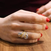 925 Ayar Gümüş Kıvrımlı Yaprak Model Yüzük thumbnail 1